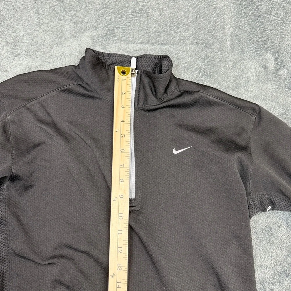 Nike Dri‎ Fit Kids Size L 14-16 Long Sleeve 1/4 Zip Pullover Shirt Gray